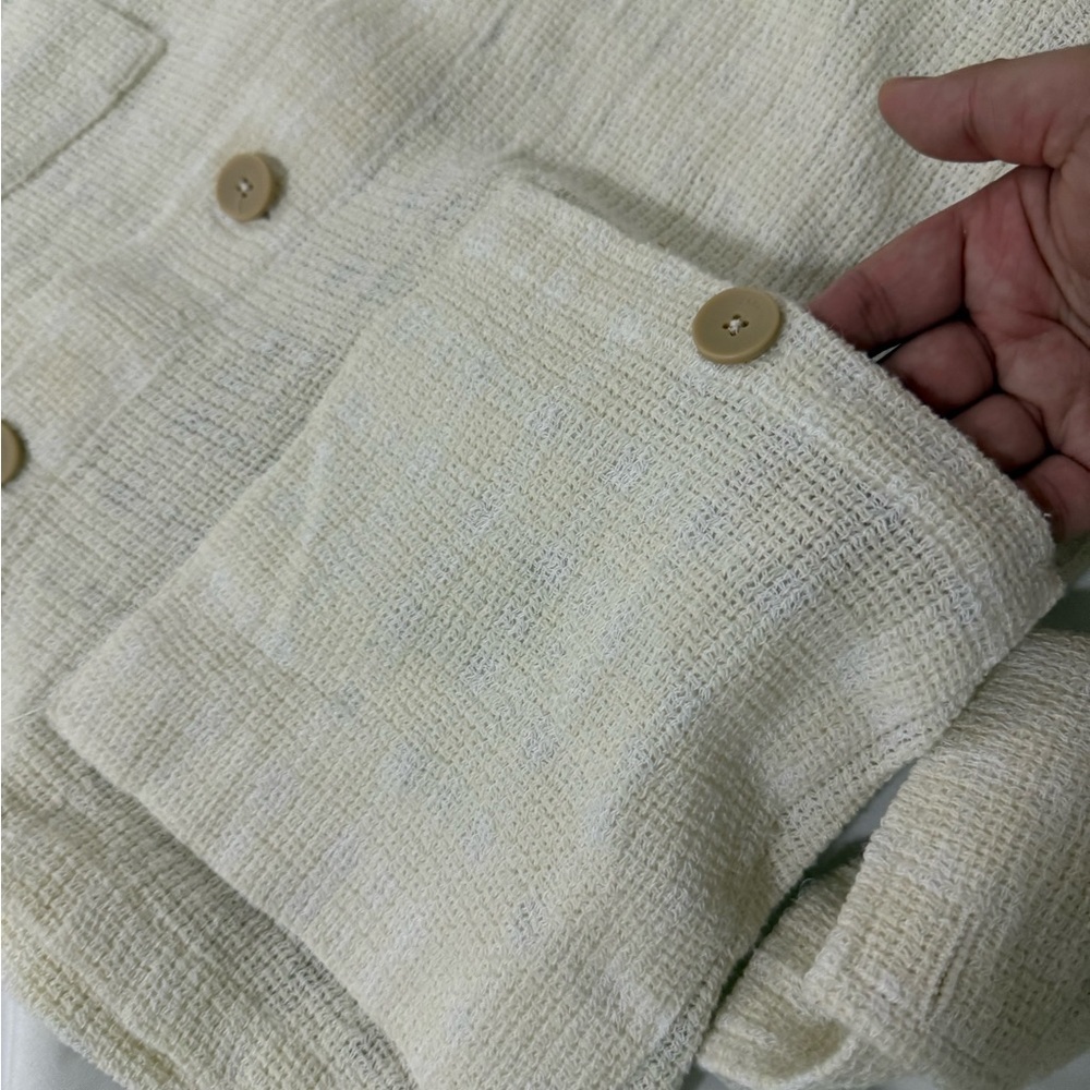 ZARA Textured Cream Button-Up Jacket - Picture 5 of 9